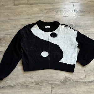 SO Black and White Yin Yang Sweater